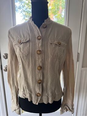 Beige linen long sleeve Nautica jacket size S